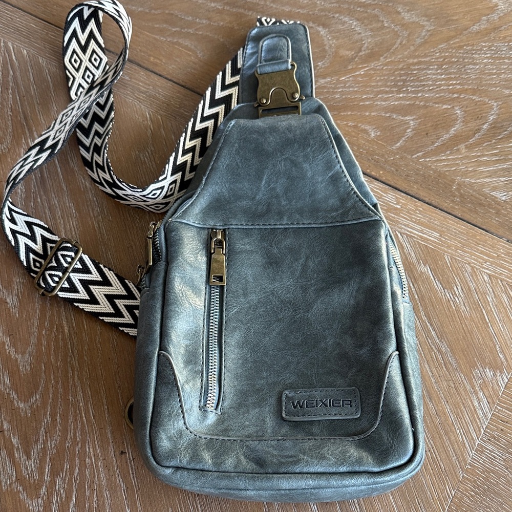 Gray Unisex Sling Bag